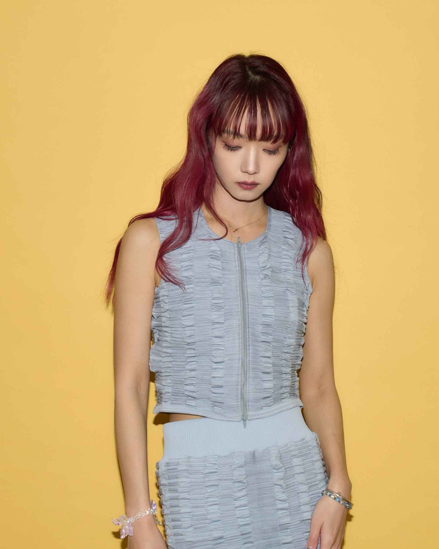 CTKV_001＃GRAY　CORAL TIDE Knit Vest