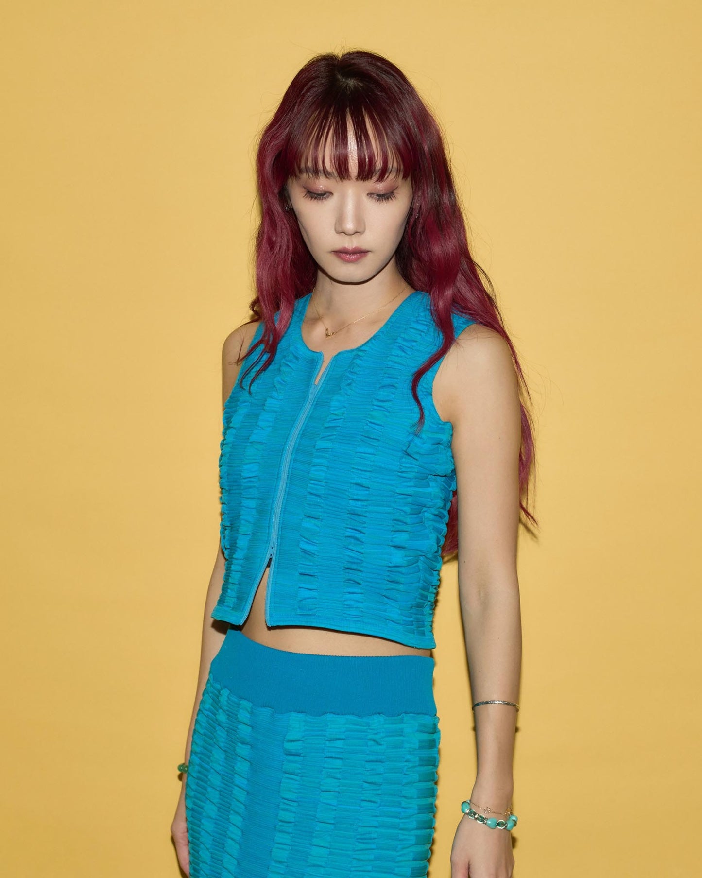 CTKV_001＃TURQUOISE　CORAL TIDE Knit Vest