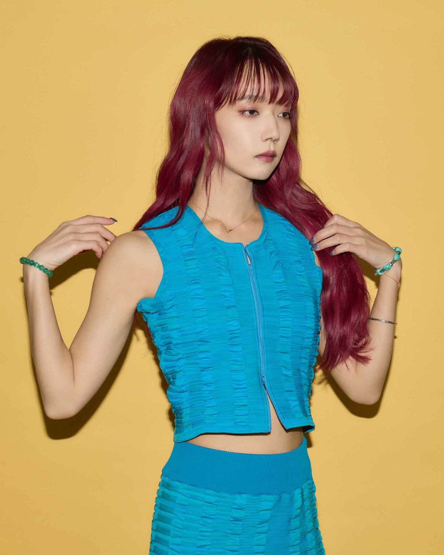 CTKV_001＃TURQUOISE　CORAL TIDE Knit Vest
